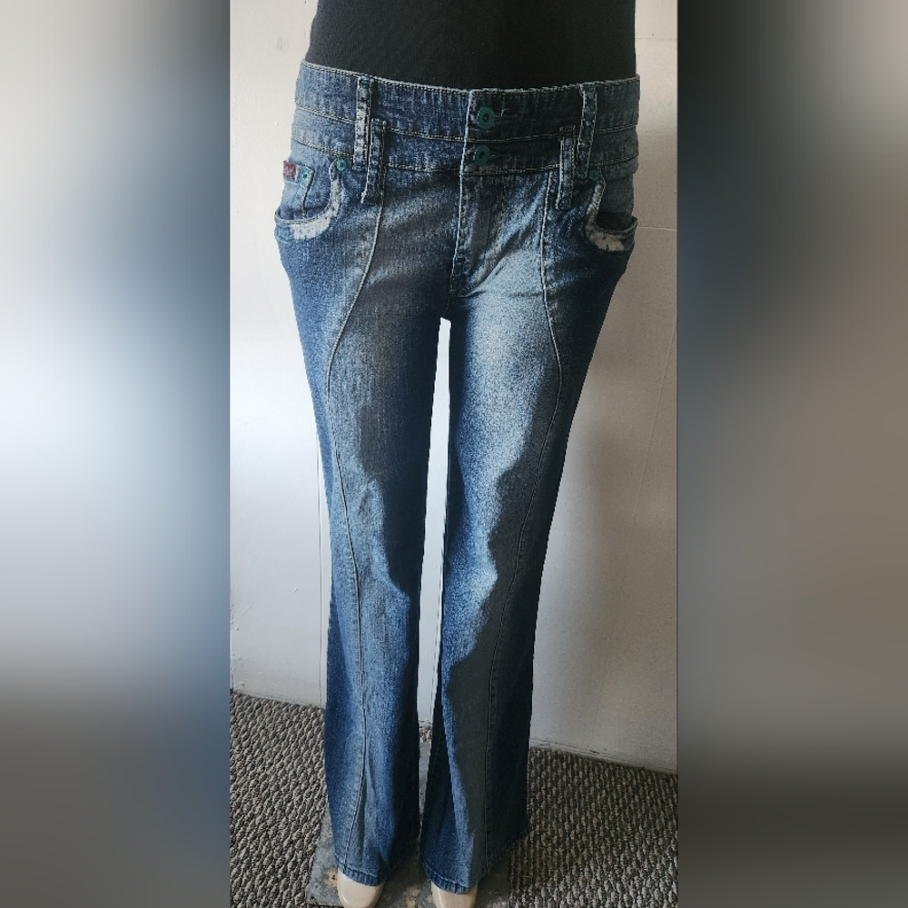 Baby Phat Jeans With Blue Detail Size 15